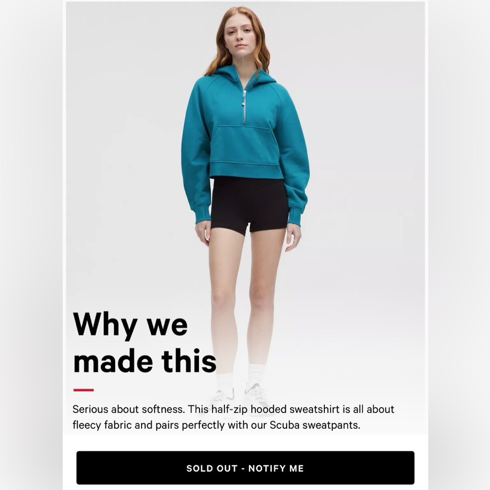 Lululemon NWT Scuba Oversized Half Zip Hoodie, Hawaiian Blue, XS/S - Picture 7 of 13